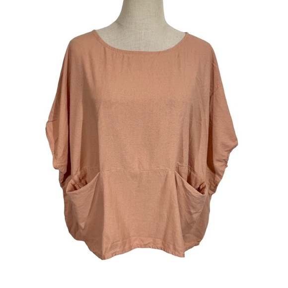 Jamie + The Jones The Pocket Box Top 100% Raw Silk in Blush- Still Full Price - Picture 3 of 9